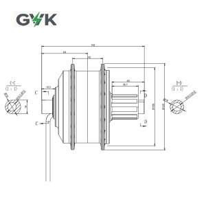 akm 85tx thru axle rear hub motor | 36v 250w lightweight high torque road ebike motor 142mm 9pin
