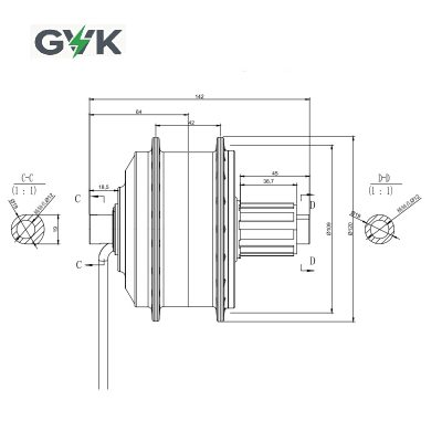 akm 85tx thru axle rear hub motor | 36v 250w lightweight high torque road ebike motor 142mm 9pin