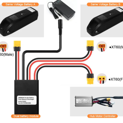 dual battery parallel discharge converter 20v 72v for e bike