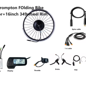 front hub gear motor diy ebike kit for brompton,74mm dropout,16"349 rim 28h,36v250w brushless