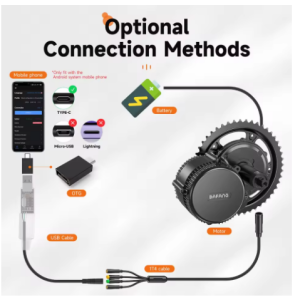usb programing cables for bafang mid drive kit bbs01 bbs02b bbshd to changes pas speed parameters 43.3" length