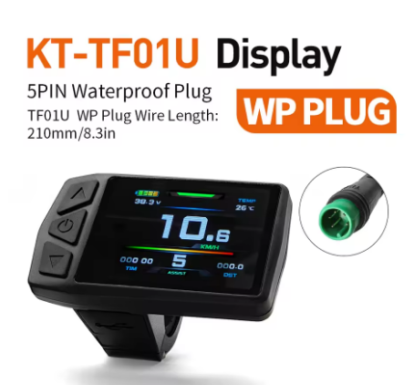 kt tf01u ebike display with usb port, 24v/36v/48v 5pin waterproof connector for conversion kit kt tf01u ebike display with usb port, 24v/36v/48v 5pin waterproof connector for conversion kit