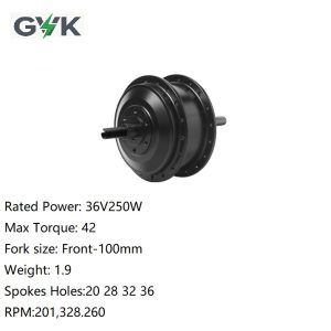 q100sx front brushless gear hub motor 36v250w high torque gvk ebike high speed motor