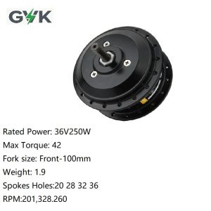 q100sx front brushless gear hub motor 36v250w high torque gvk ebike high speed motor