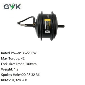 q100sx front brushless gear hub motor 36v250w high torque gvk ebike high speed motor