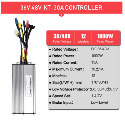 electric bike kt controller 36v48v30a brushless sm plug controller for 1000w ebike conversion kit accessories