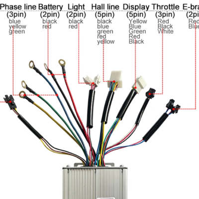 48v 50a kt kunteng brushless ebike controller 18 mosfets max 50±1a rated 25a low voltage protection 40v high power electric bicycle hub motor conversion kit accessories