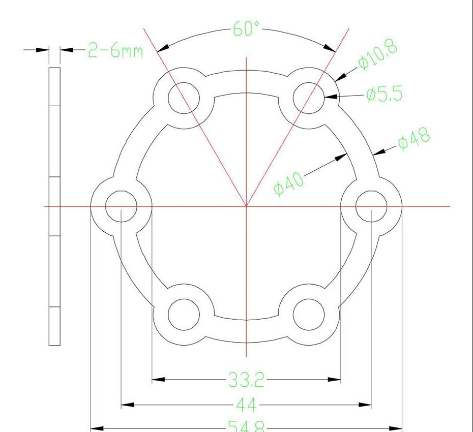 aluminum alloy disc brake spacer 2/3/4/5/6mm, 6 hole mtb hub shim black aluminum alloy disc brake spacer 2/3/4/5/6mm, 6 hole mtb hub shim black