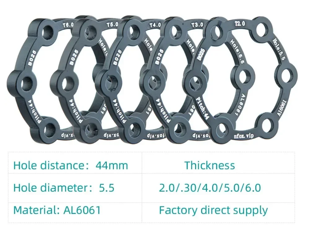 aluminum alloy disc brake spacer 2/3/4/5/6mm, 6 hole mtb hub shim black aluminum alloy disc brake spacer 2/3/4/5/6mm, 6 hole mtb hub shim black